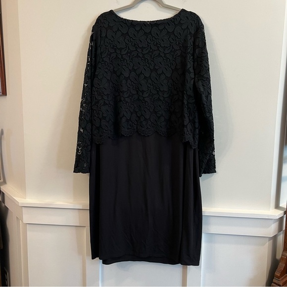 Women’s J. Jill wearever collection Black Lace Overlay knee length Dress size 3X - Picture 5 of 5